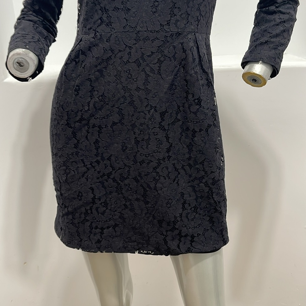 Steve Alan Fit And Flare Long Sleeve Mini Lace Black Dress Size 0 - Picture 6 of 12